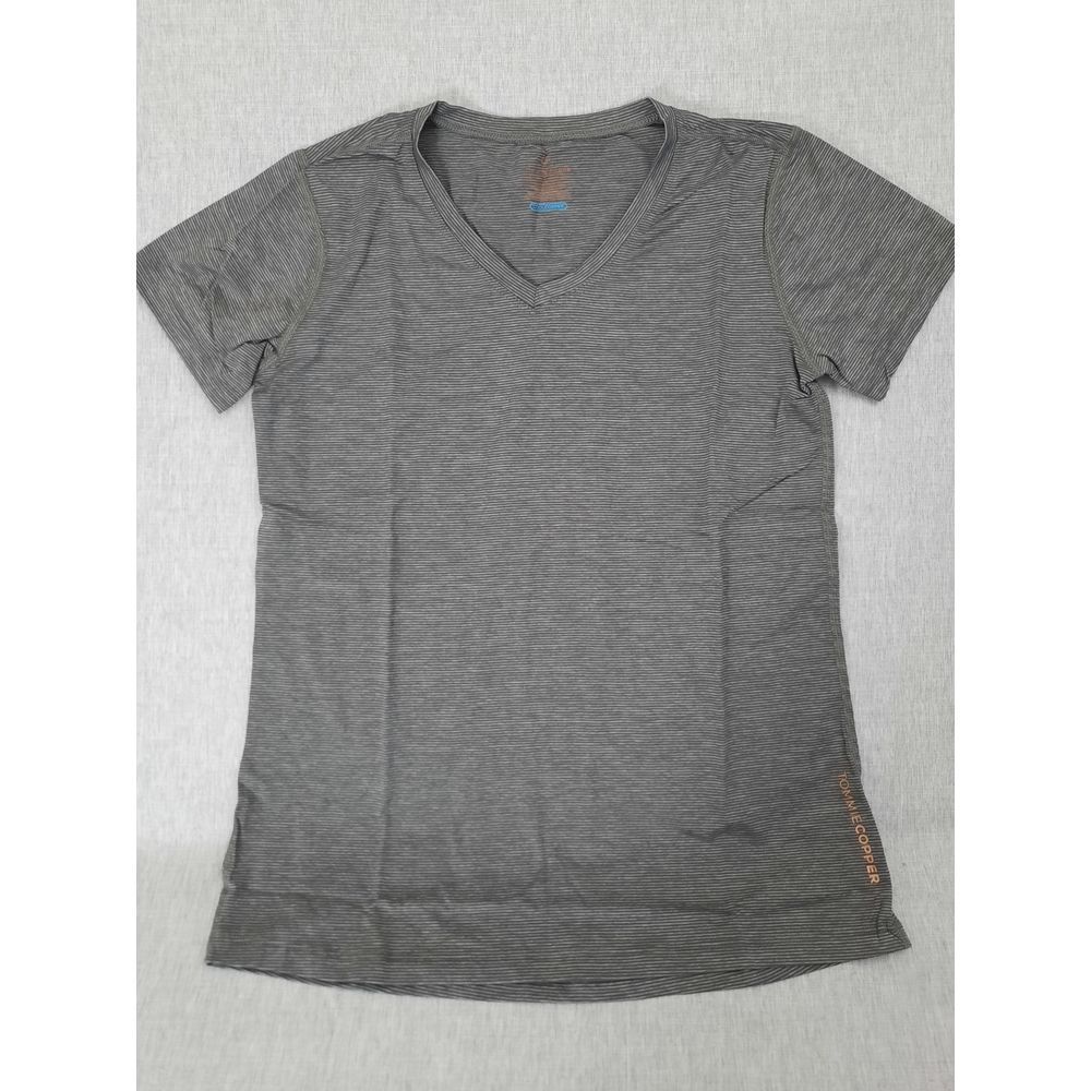 Tommie Copper Cool Men Small Stripes Stretch Active V neck‎ Tee-Shirt